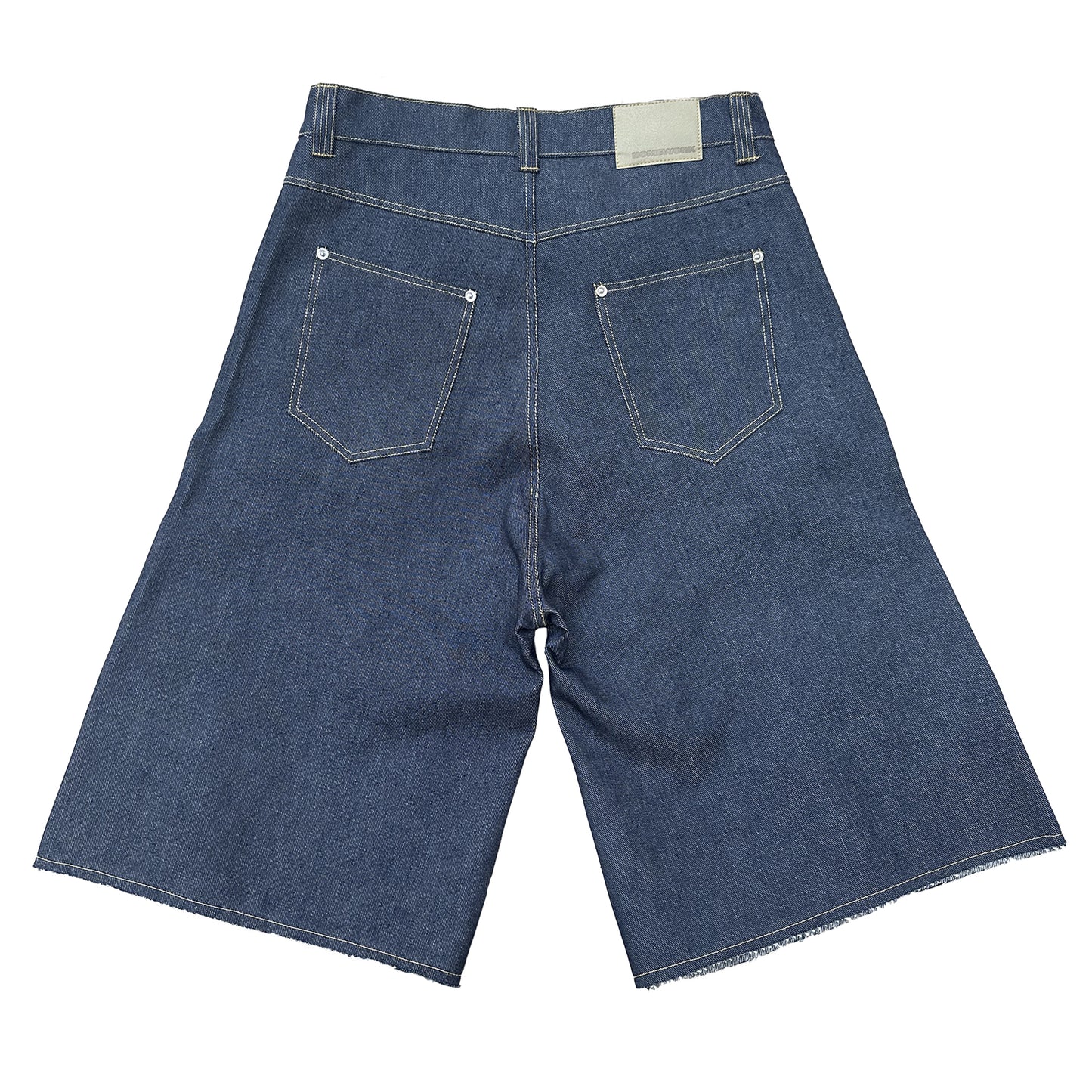 RAW DENIM ABSTRACT SHORTS BLUE
